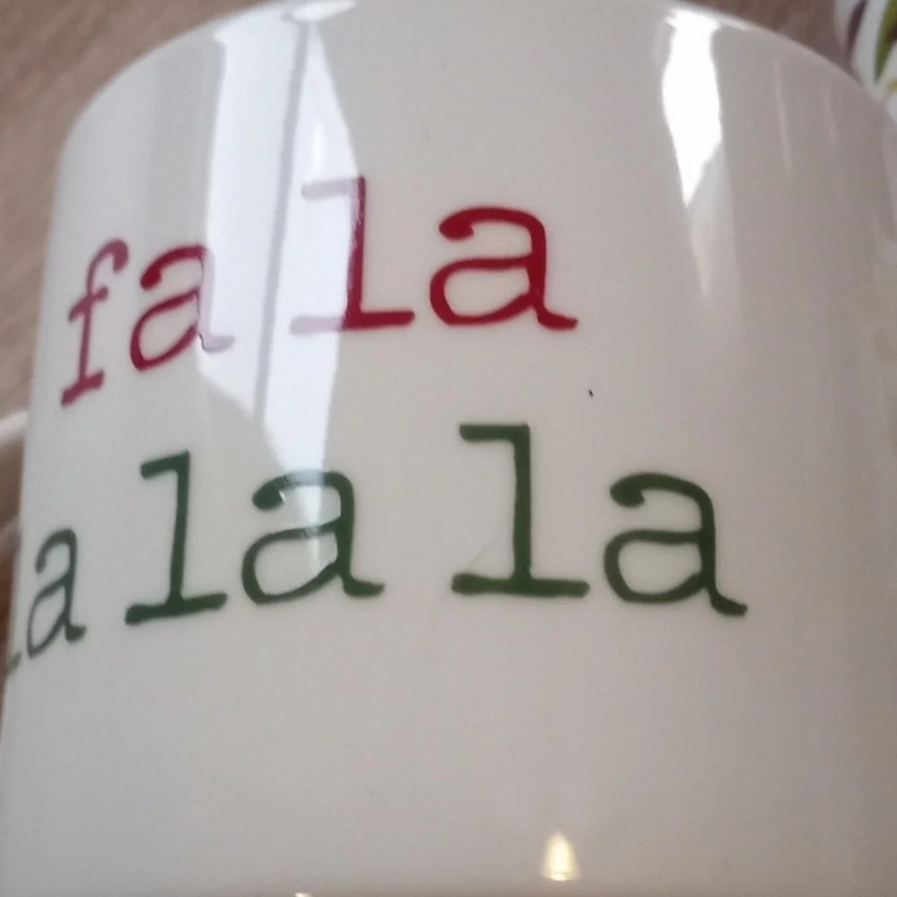Threshold Mug Cup Porcelain Fa La La Christmas Red White Green